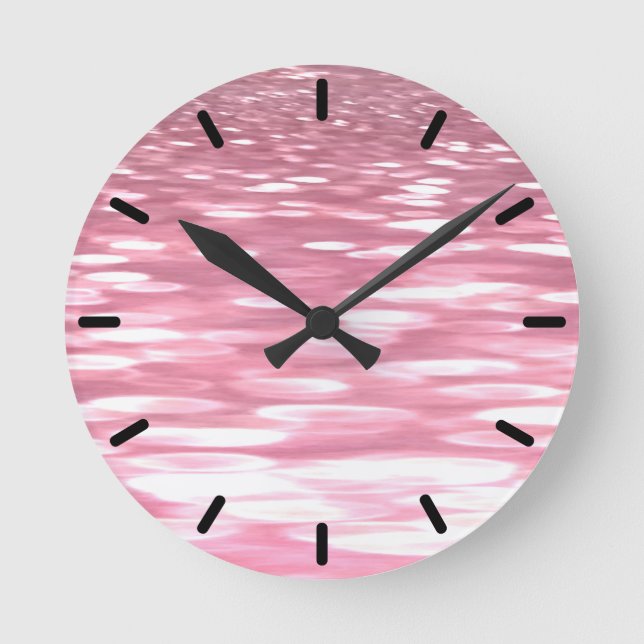 Horloge Ronde Abstrait #3 : Reflet rose (Recto)
