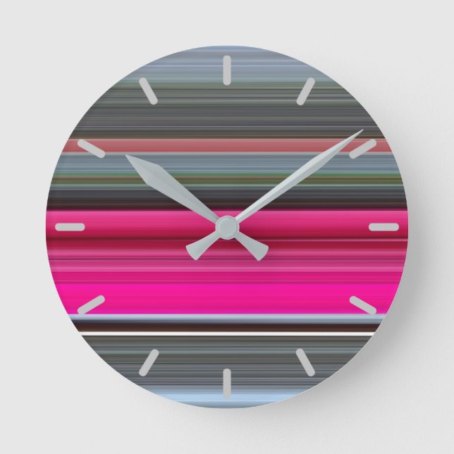 Horloge Ronde Abstrait n° 1 : Cerise et gris (Recto)