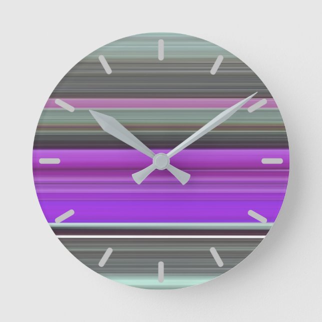 Horloge Ronde Abstrait n° 1 : Violet et gris (Recto)