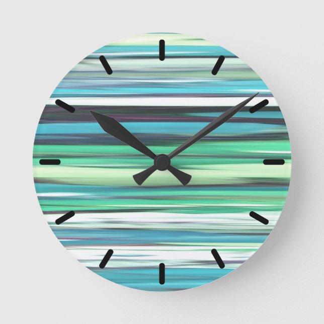 Horloge Ronde Abstrait n° 2 : Bleu vert d'eau (Recto)