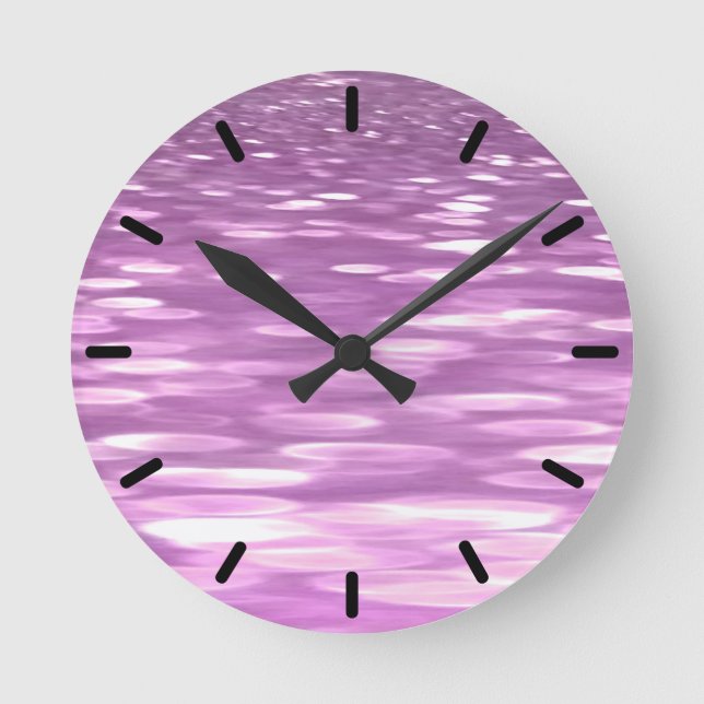 Horloge Ronde Abstrait n° 3 : Lilac Shimmer (Recto)