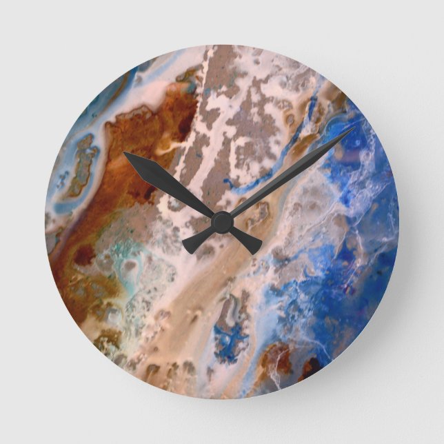 Horloge Ronde Abstrait plage de sable motif motif en mousse d'ea (Recto)