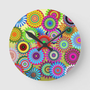 Horloge Ronde Accessoire d'impression de tendance psychadelique