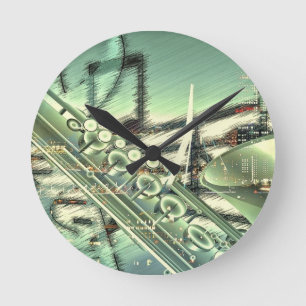 Horloge Ronde Accessoires design de musique saxophone - personna