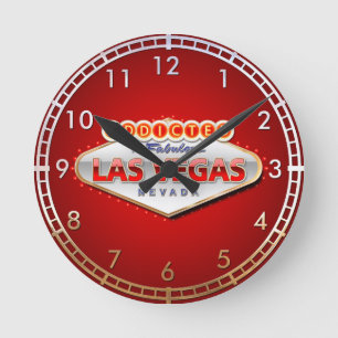 Horloge Ronde Addicted to Las Vegas, Nevada Funny Sign