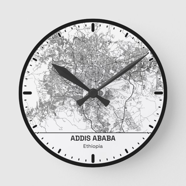 Horloge Ronde Addis Ababa Clock City Line Art (Recto)