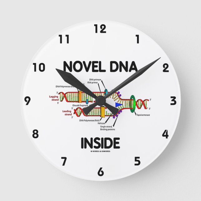 Horloge Ronde ADN nouveau à l'intérieur (Humour de biologie molé (Recto)