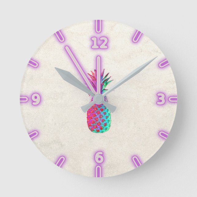 Horloge Ronde Adorable Aloha Ananas Hawaïen (Recto)