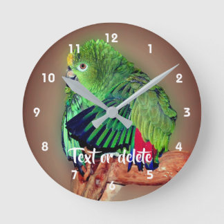 Horloge Ronde Adorable Amazone à nuque jaune Personnalisé