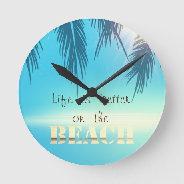 Horloge Ronde Adorable Beach Palm (Recto)
