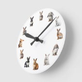 Horloge Ronde Adorable Bunny Rabbit Nursery  (Angle)