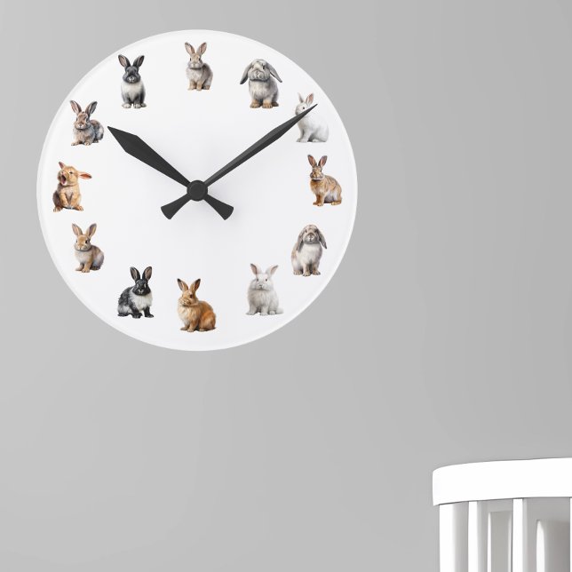 Horloge Ronde Adorable Bunny Rabbit Nursery 