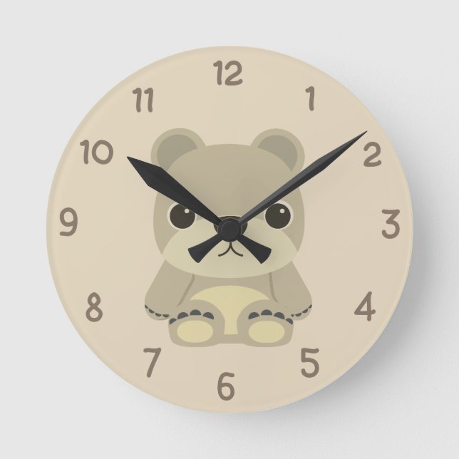 Horloge Ronde Adorable Ours En Condiable (Recto)