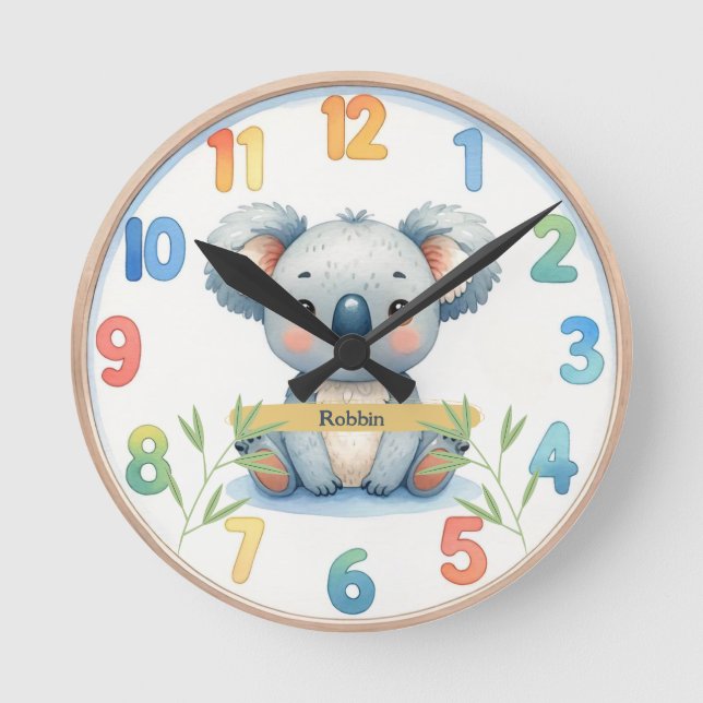 Horloge Ronde Adș Koala Wall Clock (Recto)