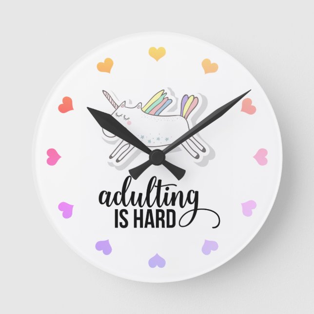 Horloge Ronde Adulte est dur Whimsical (Recto)