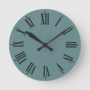 Horloge Ronde Aegean Turquoise Matte Finition Moderne Contempora