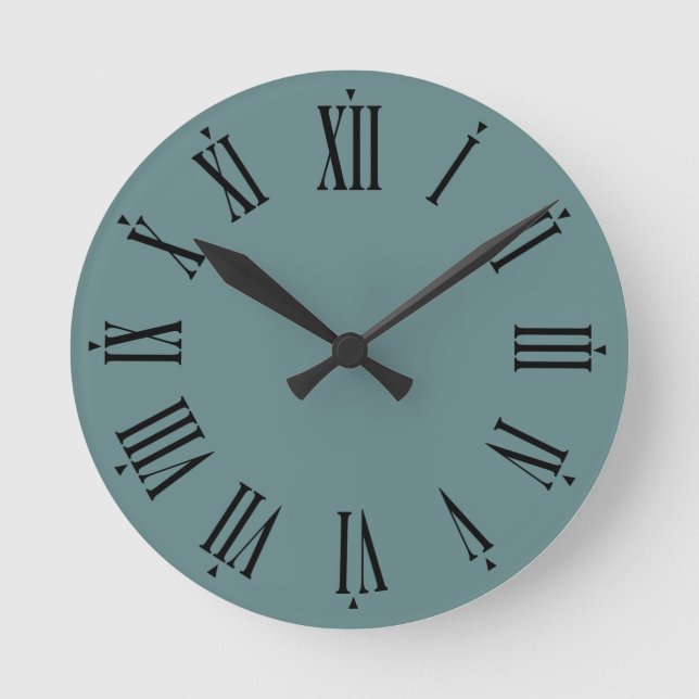 Horloge Ronde Aegean Turquoise Matte Finition Moderne Contempora (Recto)
