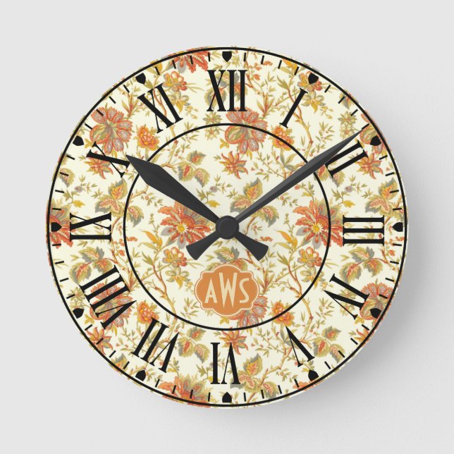 Horloge Ronde Affaire Floral Leaves Orange monogram (Recto)