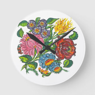 Horloge Ronde Affarian Floral - Kalocsai