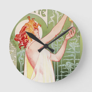 Horloge Ronde Affiche Art nouveau française "absinthe Robette"