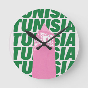 Horloge Ronde Affiche de l'horloge rétro Tunisie   Inspiration d