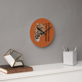 Horloge Ronde Affiche de motivation pour rester concentré Tigre
