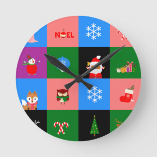 Horloge Ronde afrique santa claus colorblock