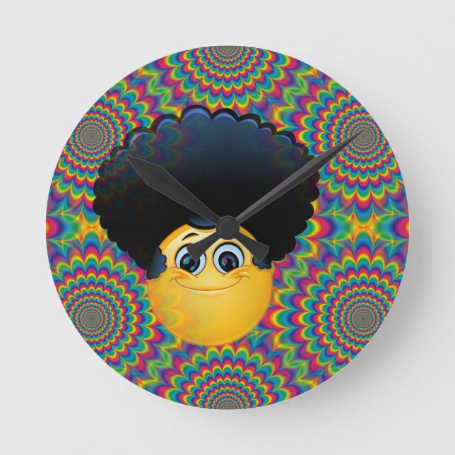 Horloge Ronde afro emojis (Recto)