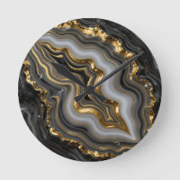 Agate Géode Marbre Luxe Or Noir
