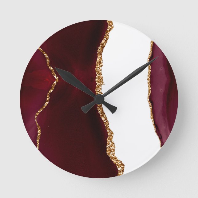 Horloge Ronde Agate liede vin et or (Recto)
