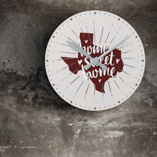 Horloge Ronde Aggies Maroon Home Sweet Home - Texas