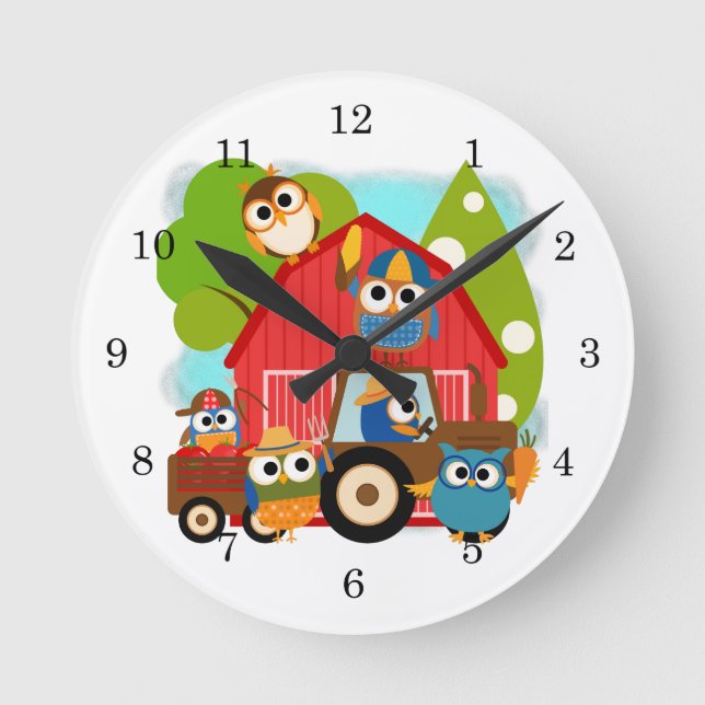 Horloge Ronde Agriculteurs de hibou (Recto)