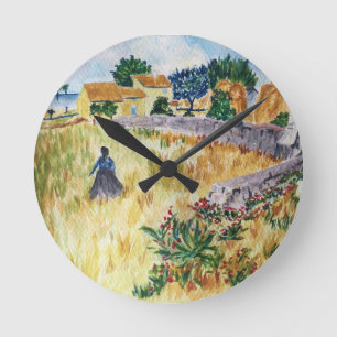 Horloge Ronde Agritourisme de Provence dans le style de Van Gogh