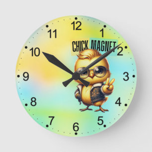 Horloge Ronde Aimant Poussin Mignon Drôle de Pâques