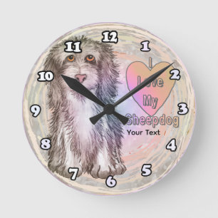 Horloge Ronde Aime mon berger