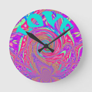 Horloge Ronde Aimer Vous enregistrez la date Graphic Texte Art D