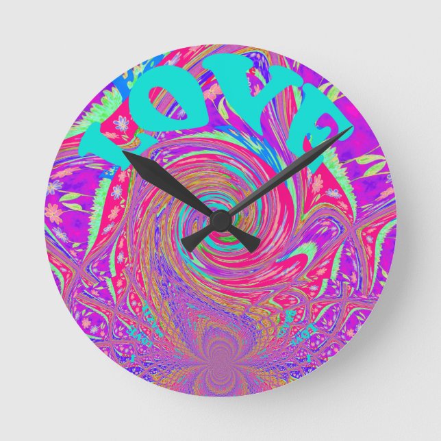 Horloge Ronde Aimer Vous enregistrez la date Graphic Texte Art D (Recto)