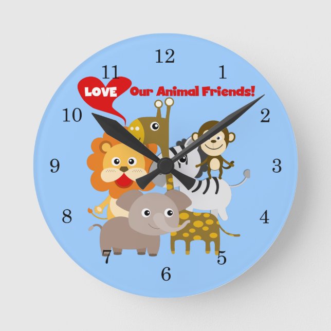 Horloge Ronde Aimez nos amis animaux (Recto)