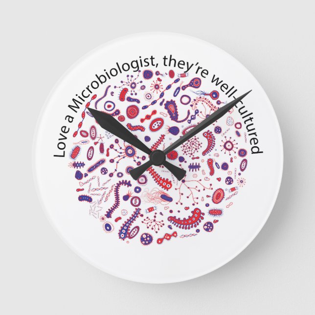 Horloge Ronde Aimez un microbiologiste (Recto)