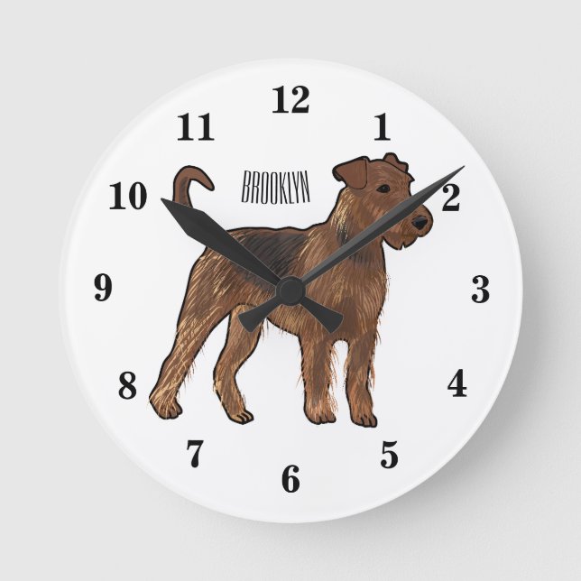 Horloge Ronde Airedale terrier dog cartoon (Recto)