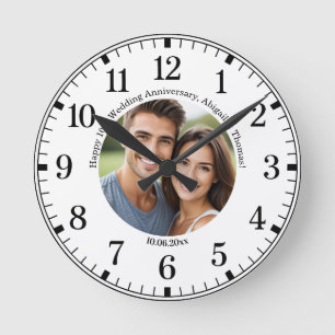 Horloge Ronde Ajoutez votre propre photo de couple pour vos 10 a