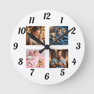 Horloge Ronde Ajoutez votre propre Photo Famille