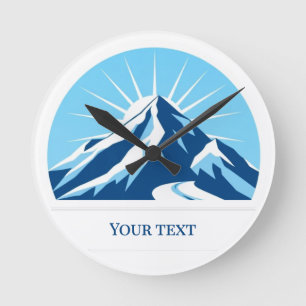 Horloge Ronde Ajoutez votre propre texte station de ski montagne