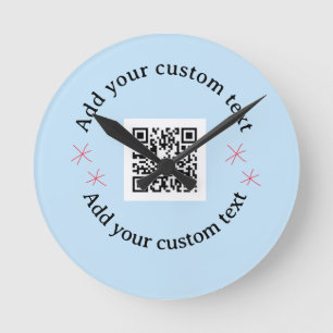 Horloge Ronde Ajoutez votre texte personnalisé code QR de l'entr