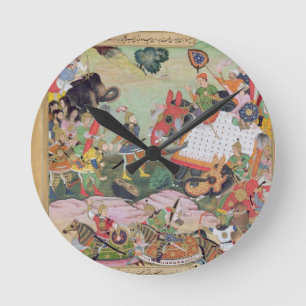 Horloge Ronde Akbar recevant les tambours et les normes a