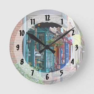 Horloge Ronde Alexandria VA - Restaurant avec auvent marron