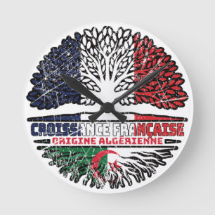 Horloge Ronde Algeria French France Tree Roots Flag
