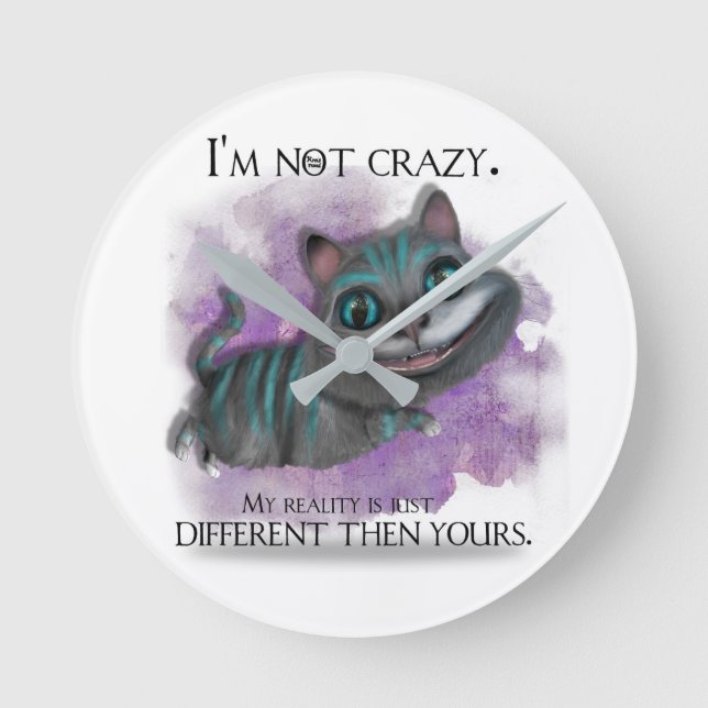 Horloge Ronde Alice à Wonderland Clock. (Recto)