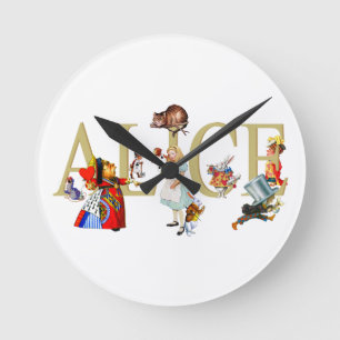 Horloge Ronde Alice and Wonderland and Friends