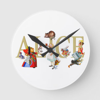 Horloge Ronde Alice and Wonderland and Friends